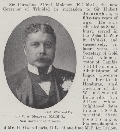 Sir C A Moloney, KCMG, New Governor of Trinidad by English Photographer