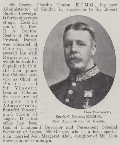 Sir G C Denton, KCMG, New Administrator of Gambia by English Photographer