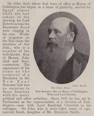 Sir John Aird, New Baronet, who, as Mayor of Paddington, welcomed Lord Roberts by English Photographer