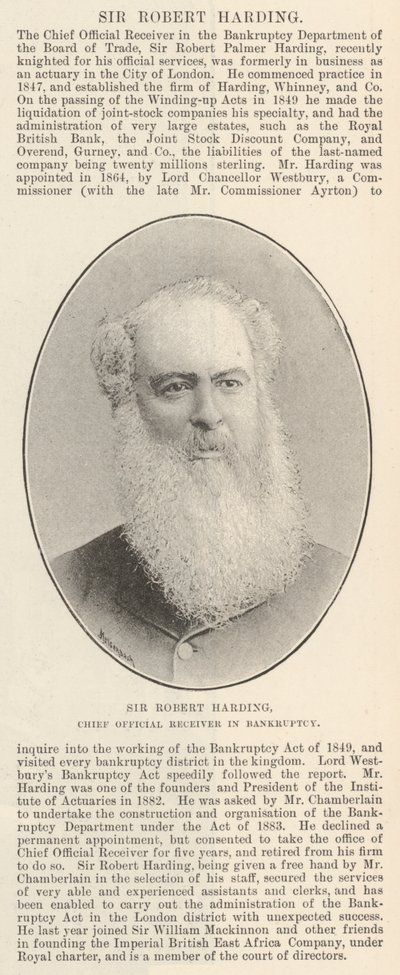 Sir Robert Harding, Chief Official Receiver in Bankruptcy by English Photographer