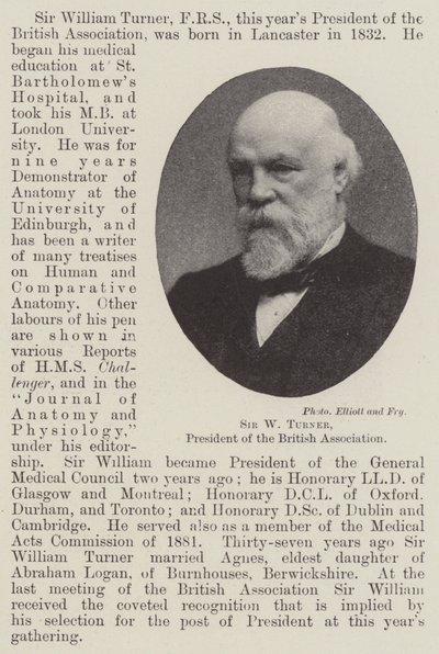 Sir W Turner, President of the British Association by English Photographer