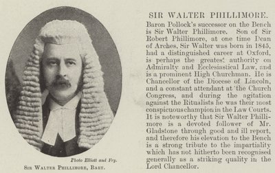Sir Walter Phillimore, Baronet by English Photographer