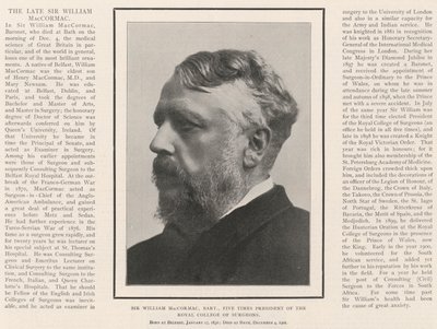 Sir William MacCormac, Baronet, Five Times President of the Royal College of Surgeons by English Photographer