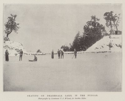 Skating on Dharmsala Lake, in the Punjab by English Photographer
