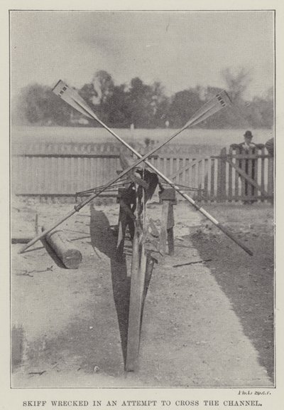 Skiff wrecked in an Attempt to cross the Channel by English Photographer