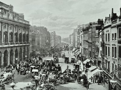 Somerset House, Strand, Westminster: looking west from Saint Mary-le-Strand, 1895 by English Photographer