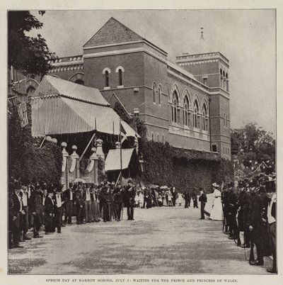 Speech Day at Harrow School, 7 July, waiting for the Prince and Princess of Wales by English Photographer