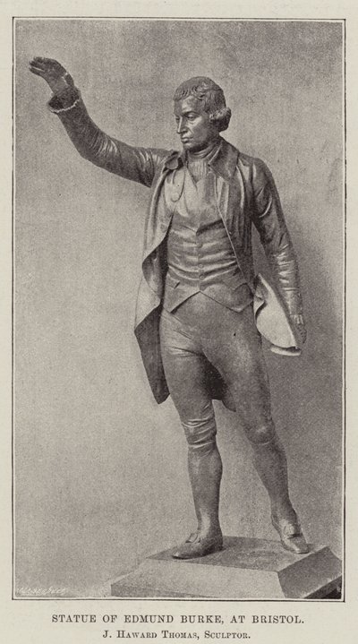 Statue of Edmund Burke, at Bristol, J. Haward Thomas, Sculptor by English Photographer