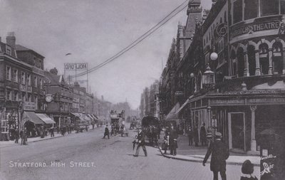 Stratford, High Street, with Borough Theatre by English Photographer