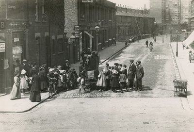 Street Entertainers Show on Weimar Street, off High Street, Putney by English Photographer