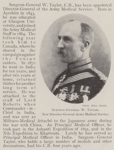Surgeon-General W Taylor, New Director-General Army Medical Service by English Photographer