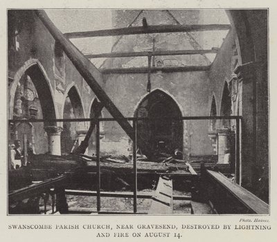 Swanscombe Parish Church, near Gravesend, destroyed by Lightning and Fire on 14 August by English Photographer