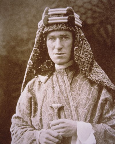 T.E. Lawrence in Arab Costume During WWI, c.1914-18 by English Photographer