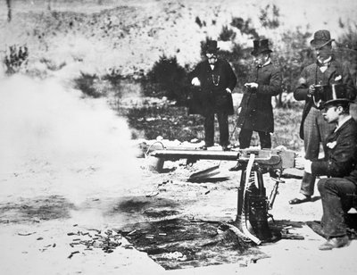 Testing the First Maxim Machine Gun by English Photographer