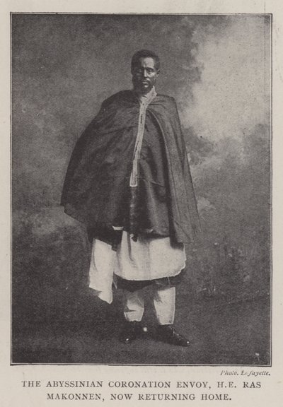The Abyssinian Coronation Envoy, HE Ras Makonnen, now returning Home, 1902 by English Photographer