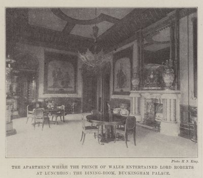 The Apartment where the Prince of Wales entertained Lord Roberts at Luncheon, the Dining-Room, Buckingham Palace by English Photographer