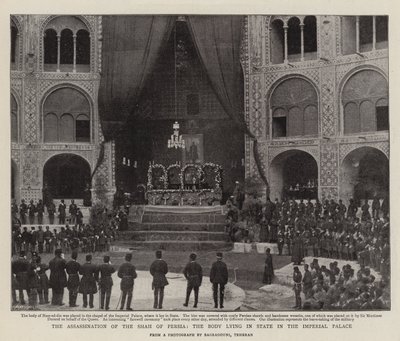 The Assassination of the Shah of Persia, the Body Lying in State in the Imperial Palace by English Photographer