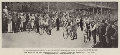 The Breaking of the Twenty-Four Hours Cycling Record at Herne Hill, the Start by English Photographer