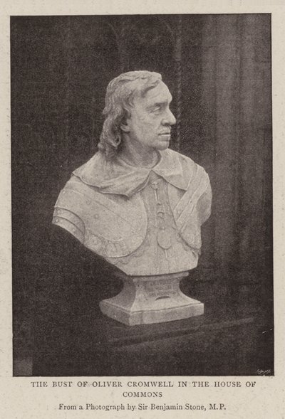 The Bust of Oliver Cromwell in the House of Commons by English Photographer