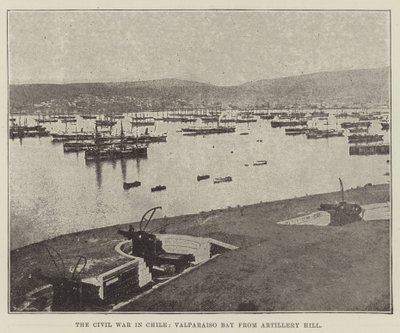 The Civil War in Chile, Valparaiso Bay from Artillery Hill by English Photographer
