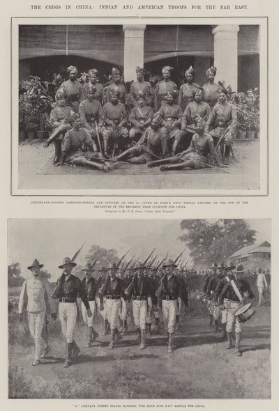 The Crisis in China, Indian and American Troops for the Far East by English Photographer