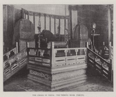 The Crisis in China, the Throne Room, Peking by English Photographer