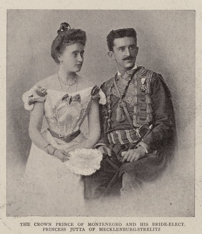 The Crown Prince of Montenegro and his Bride-Elect Princess Jutta of Mecklenburg-Strelitz by English Photographer