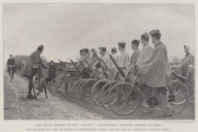 The Cycle Section of the Artists Volunteers, Awaiting Orders to Start by English Photographer