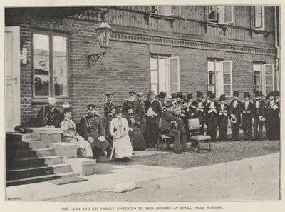 The Czar and his Family listening to Glee Singers at Spala, near Warsaw by English Photographer