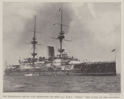The Disastrous Naval Gun Explosion on 14 April, HMS Mars, the Scene of the Accident by English Photographer