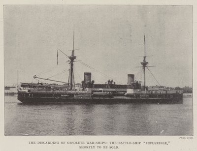 The Discarding of Obsolete Warships, the Battleship Inflexible, Shortly to be Sold by English Photographer