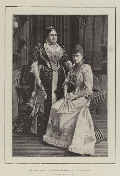 The Duchess of Teck and Her Daughter, Princess May, Duchess of York by English Photographer