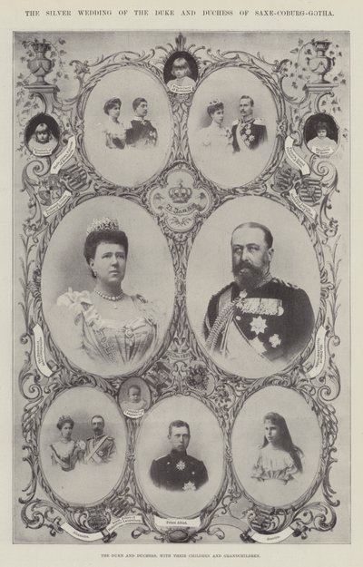The Duke and Duchess of Saxe-Coburg-Gotha with their Children and Grandchildren by English Photographer
