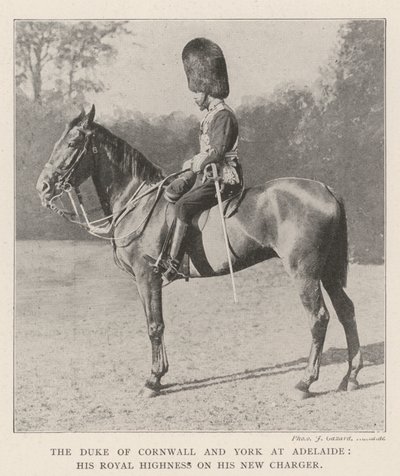 The Duke of Cornwall and York at Adelaide, His Royal Highness on his New Charger by English Photographer