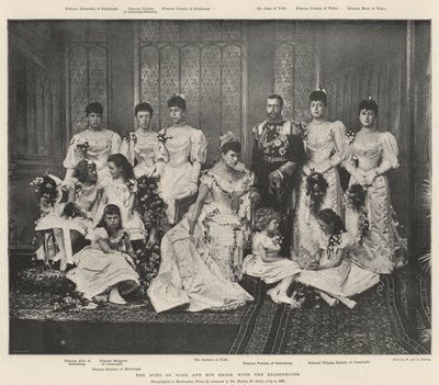 The Duke of York and his Bride, with the Bridesmaids by English Photographer