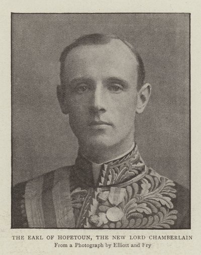 The Earl of Hopetoun, the New Lord Chamberlain by English Photographer