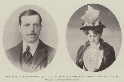 The Earl of Shaftesbury and Lady Constance Grosvenor, Married Today, 15 July by English Photographer