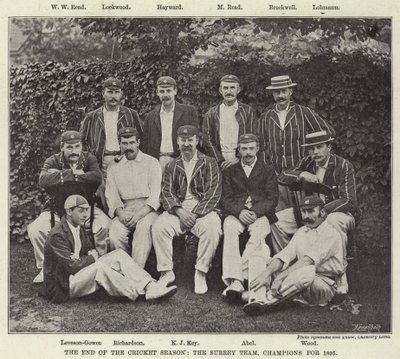 The End of the Cricket Season, the Surrey Team, Champions for 1895 by English Photographer