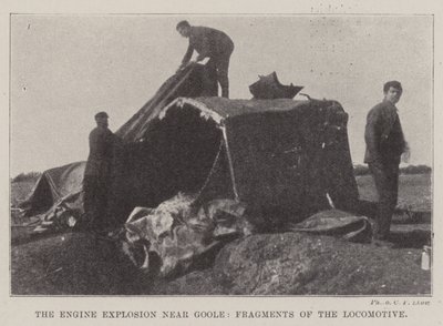 The Engine Explosion near Goole, Fragments of the Locomotive by English Photographer