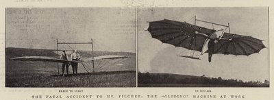 The Fatal Accident to Mr Pilcher, the Gliding Machine at Work by English Photographer