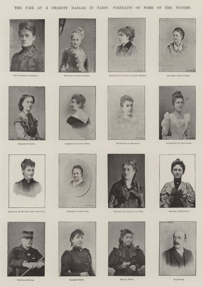The Fire at a Charity Bazaar in Paris, Portraits of Some of the Victims by English Photographer