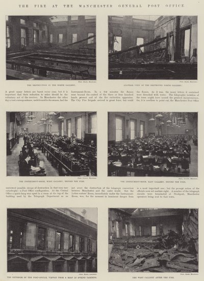 The Fire at the Manchester General Post Office by English Photographer