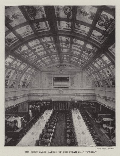 The First-Class Saloon of the Steam-Ship Paris by English Photographer