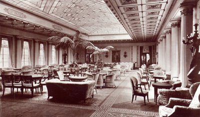 The First Class Lounge onboard the HMS Homeric by English Photographer