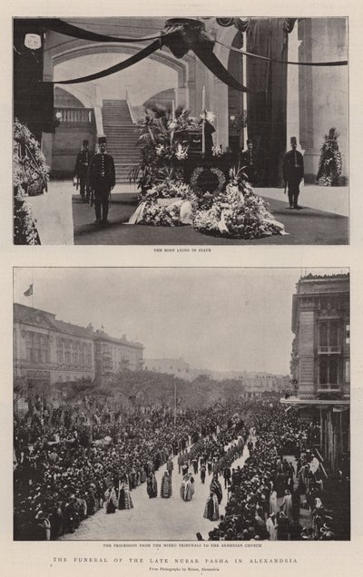 The Funeral of the Late Nubar Pasha in Alexandria by English Photographer