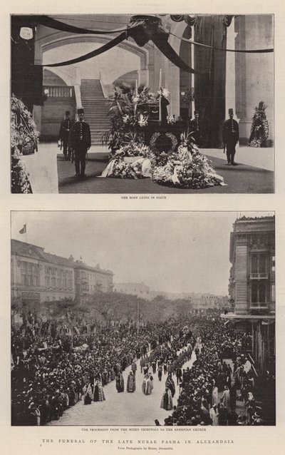 The Funeral of the Late Nubar Pasha in Alexandria by English Photographer