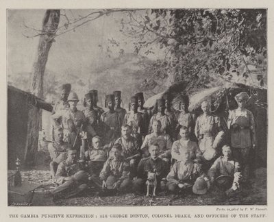 The Gambia Punitive Expedition, Sir George Denton, Colonel Brake, and Officers of the Staff by English Photographer