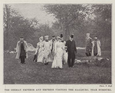 The German Emperor and Empress Visiting the Saalburg, Near Homburg by English Photographer