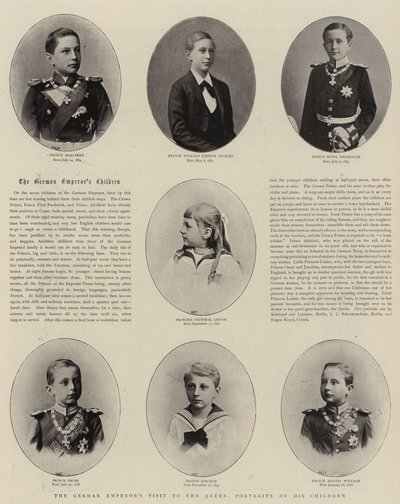 The German Emperors Visit to the Queen, Portraits of his Children by English Photographer