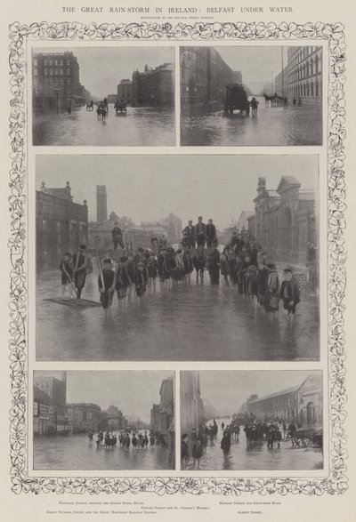 The Great Rain-Storm in Ireland, Belfast under water by English Photographer